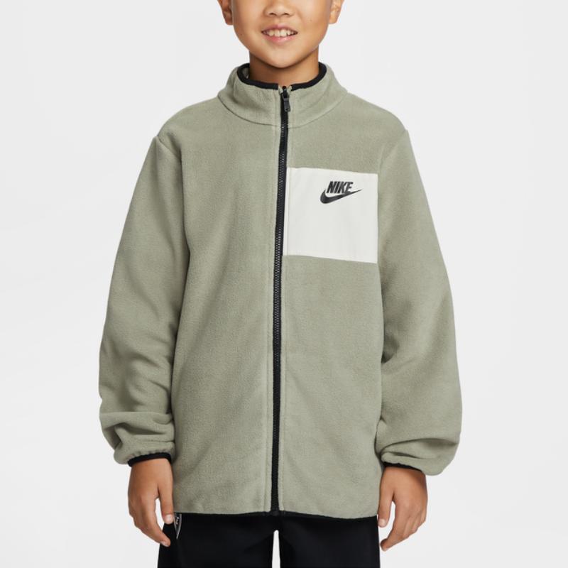 Nike Водоотталкивающий флис Три-в-одном Письмо Длинный рукав Цветной блок Куртка с капюшоном Комплект Детские куртки IR0023-320