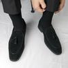 Fashion Casual Plus Size Leather Tassel Loafers Branded Men Formal Business Leather Shoes Fashionable Korean Style Pointed Leather Shoes