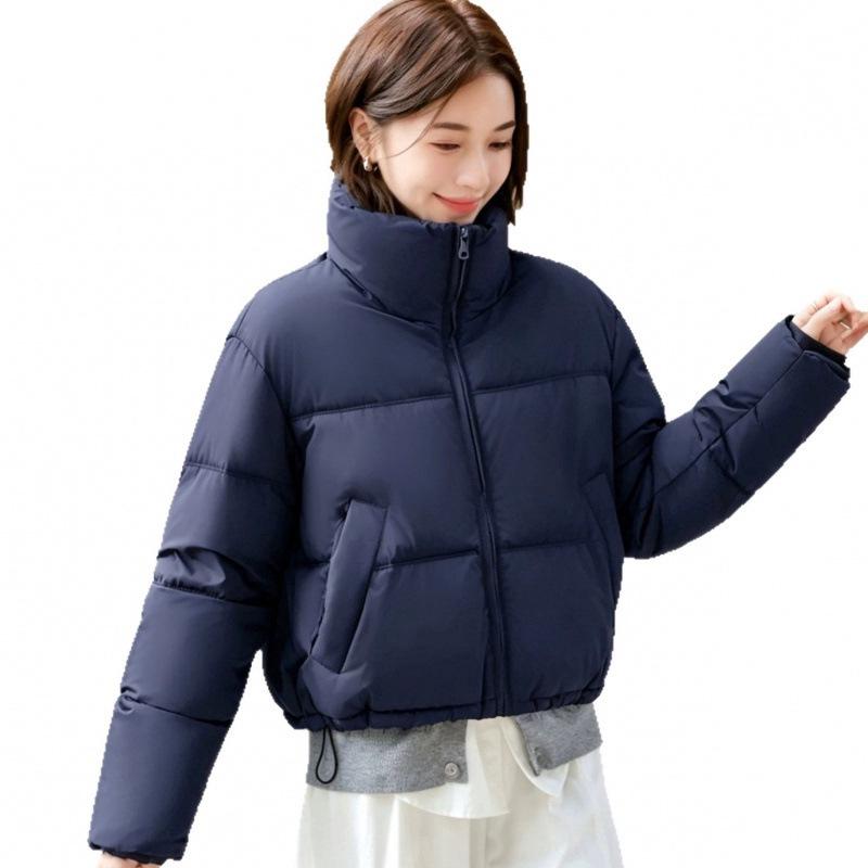 New European and American style Ken bean down cotton clothes women's winter short small high waist stand-up collar bread clothes jacket