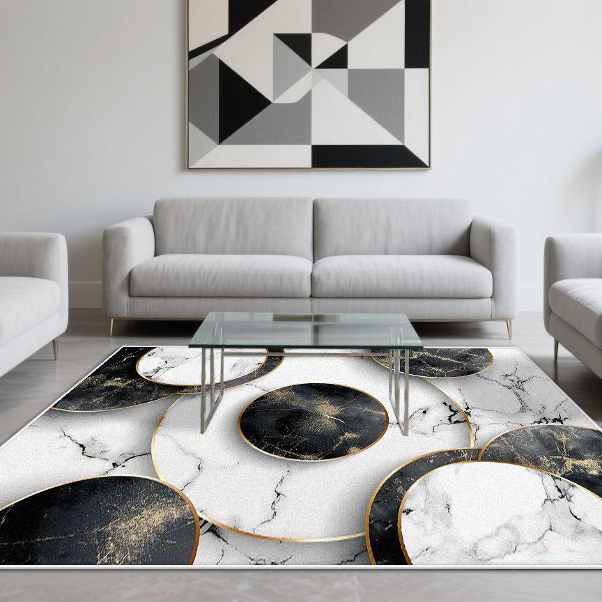 Современный Стиль Роскошный Ковер Гостиная Мраморная Отделка Ковры для Зоны Дивана Нескользящий Коврик для Пола Спальни Гостиной Моющийся Придверный Коврик
