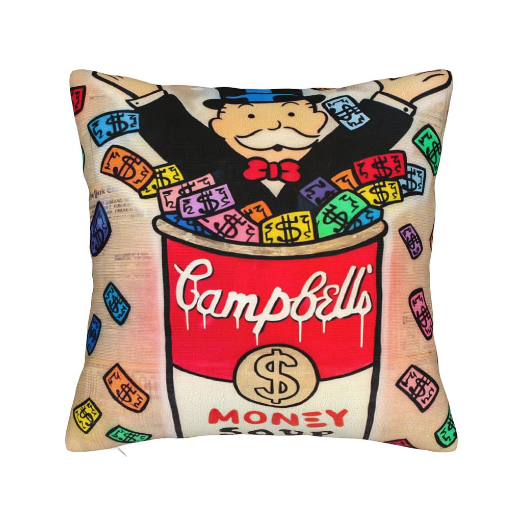 Decorative Pillow Cover Alec Monopolys Merchandise Sofa Throw Pillow Case Cover Square Style Multiple Sizes