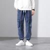 Men Plus Size Jeans Loose Joggers Streetwear Harem Jeans Cargo Pants Ankle-Length Denim Trousers
