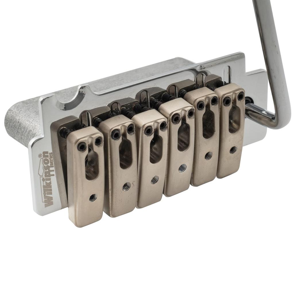 Wilkinson Individual Saddle Full Block ST Guitar Tremolo Unit Bridge для Fender Strat с 2 хромированными 10,5-миллиметровыми вставными рычагами Squier/Mexican,