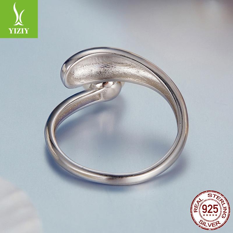 Ins Style Simple Temperament Bead Open Ring S925 Sterling Silver Versatile Finger Jewelry Ring