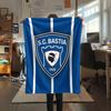 1PC Sporting Club de Bastia Patterned Flannel Blanket Suitable For All Seasons for Home Decor Warmth and Comfort Gifts Holiday Present