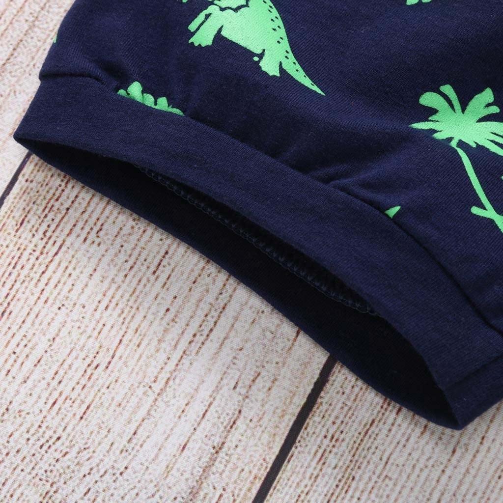 2Pcs Toddler Kids Baby Boys Girls Pajamas Cartoon Print Tops Shorts Outfits Set