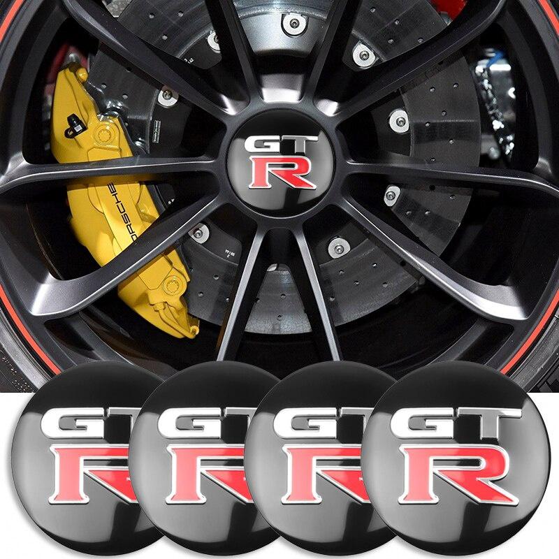 4psc 56 мм колпаки ступиц с логотипом GTR для Nissan-Juke Note Leaf Qashqai Tiida X-trail Teana Altima автомобильные аксессуары наклейка на центр колеса