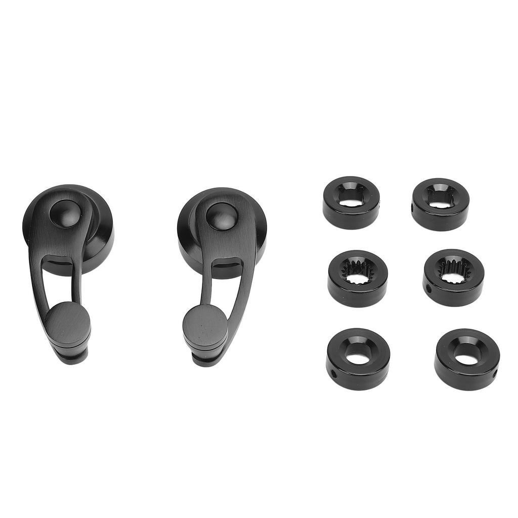 3 Inch Car Door Crank Handle Black Aluminum Alloy Comfortable Grip Auto Retro Door Handles Set Replacement for Mustang