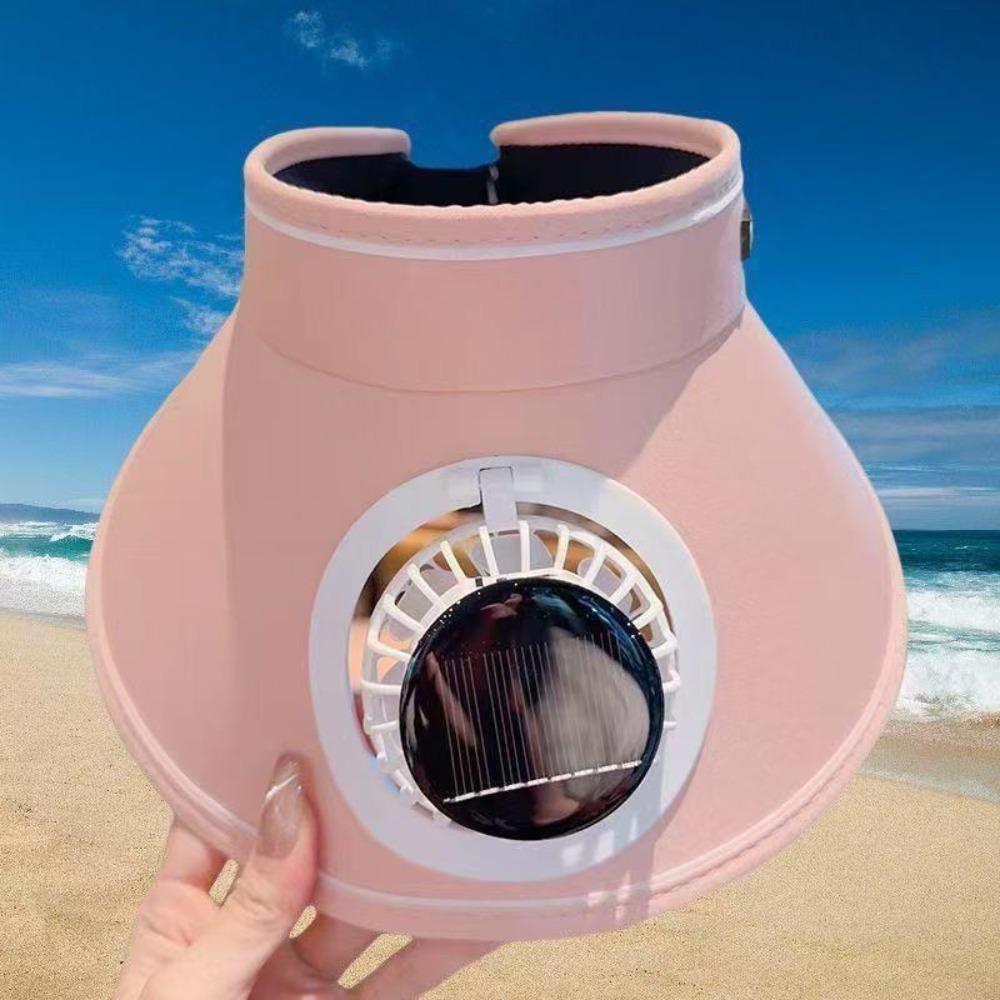 Mesh Summer Fan Sunhat Sun Protection Solar Fan Cap Wide Brim Sun Hat Sun Protection