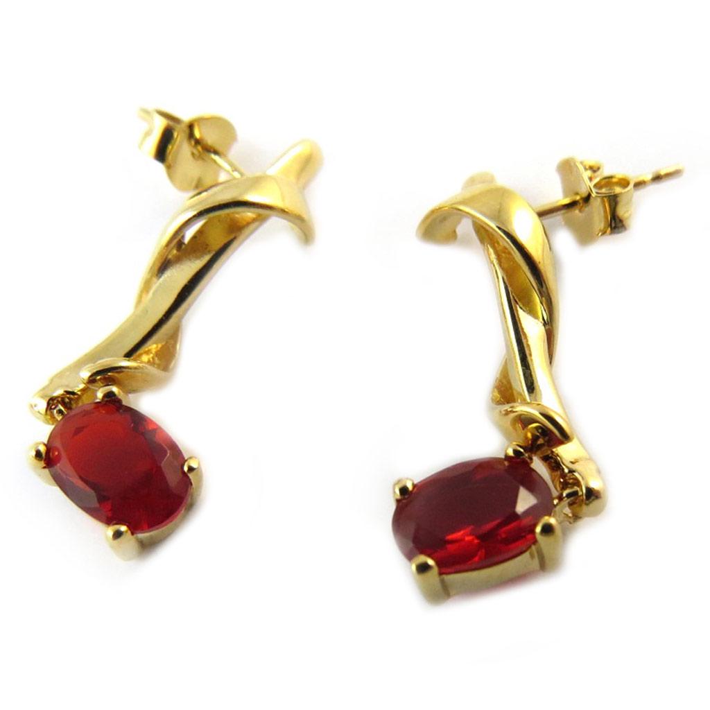Les Trésors De Lily [C5604] - Red Gold Plated 'Adeline' Earrings