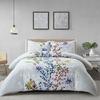 White Leaf Three-piece Quilt Cover Digital Printing Bedding Set Simple Flower Bed Cover
