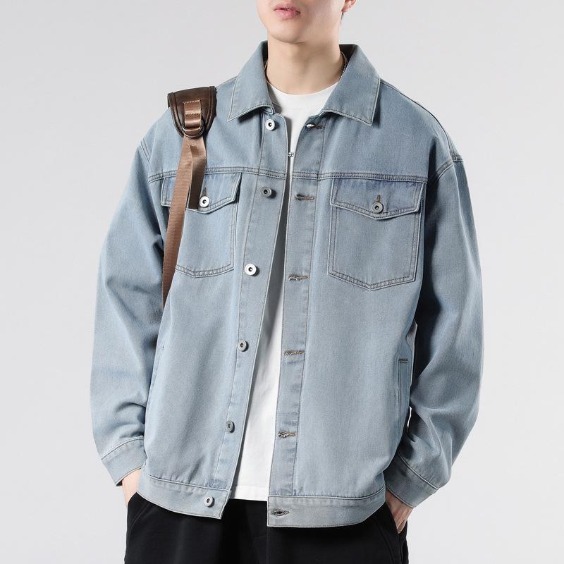 Осень Новая джинсовая мужская весенне-осенняя свободная куртка Повседневная универсальная молодежная джинсовая верхняя мужская верхняя часть