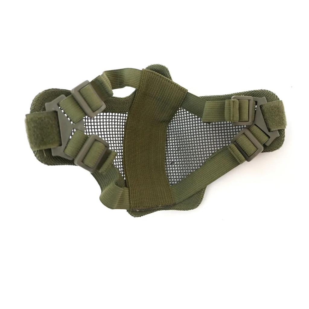 Маска из стальной проволоки сплошного цвета с двойными ремнями и защитной маской на половину лица