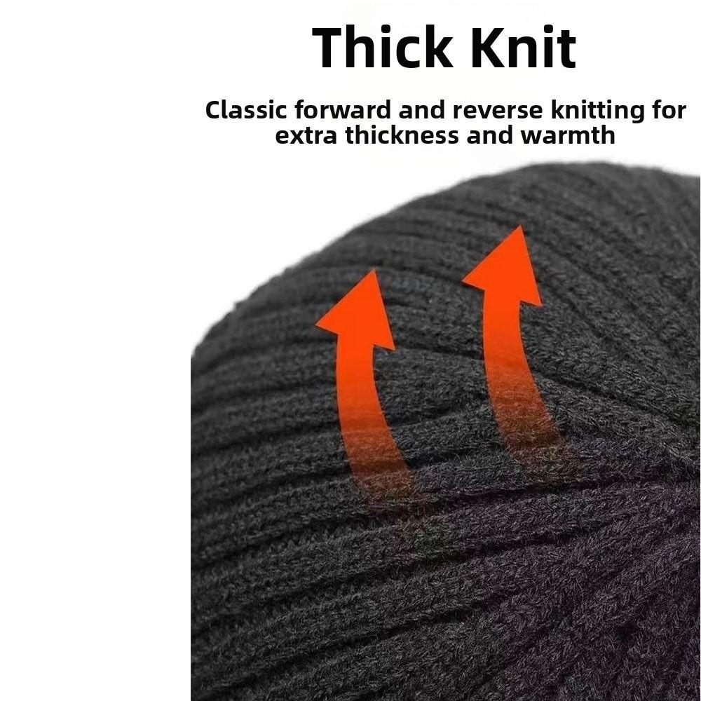 Thickened Baseball Knitted Cap Windproof Knitted Peaked Hat Cover Head Ear Protector Cap Cycling
