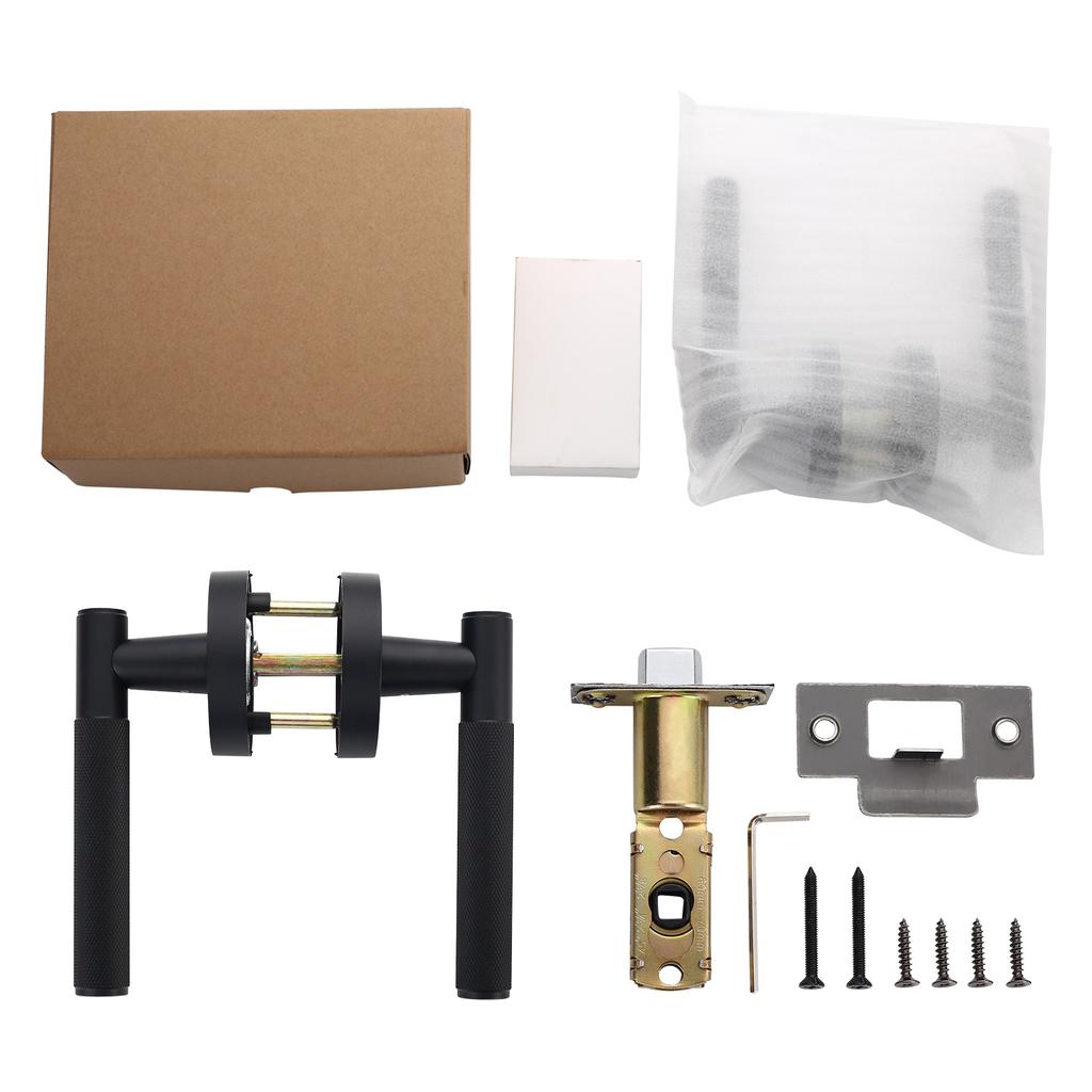 Viladepot Ручка-защелка для двери сPrivacy, рифленая ручка-рычаг, замок для двери спальни, ванной комнаты, проходной двери, реверсивный, без ключа