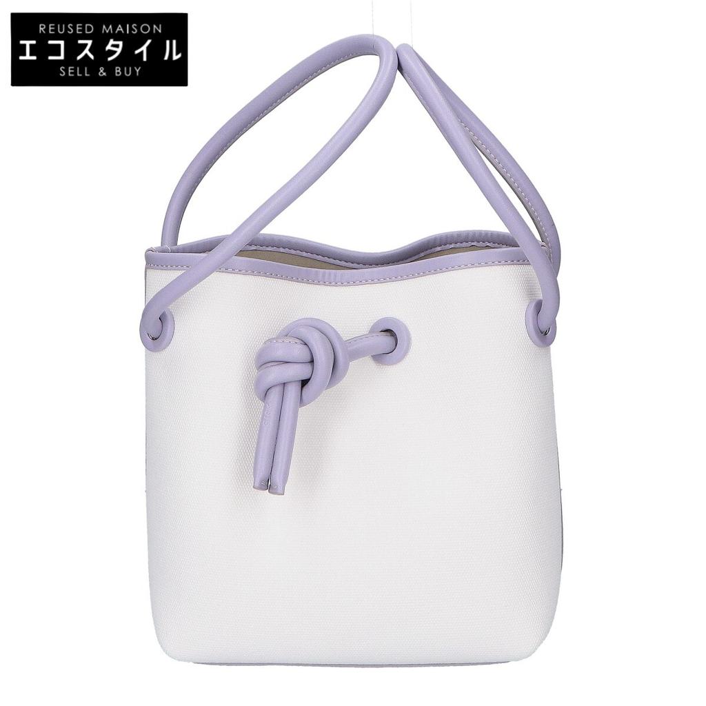 VASIC 23Stainless Steel Tomorrowland Exclusive Bond Mini Canvas X Leather Combination Handbag White X purpleUsed