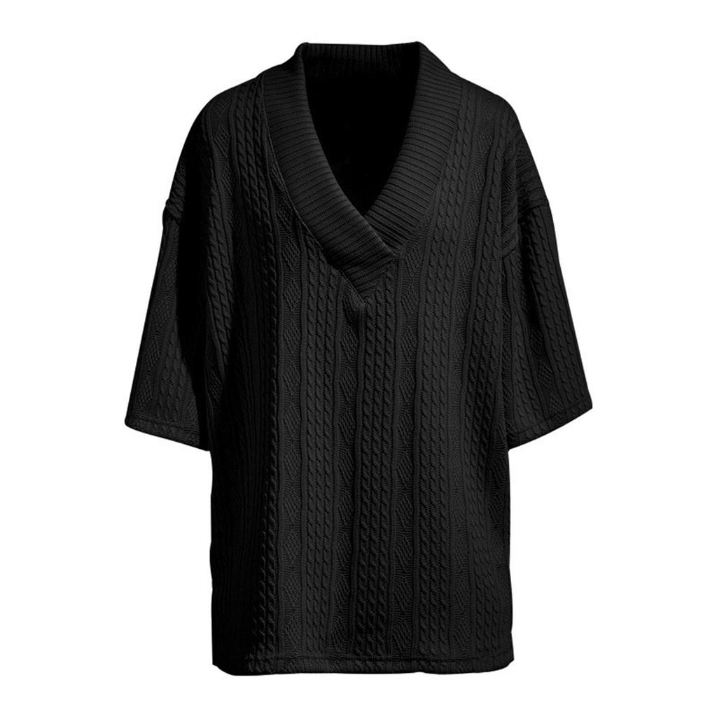 Men'S Large V-Neck Loose Casual Short Sleeved Shirt Sports Top