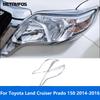 Хромированная накладка на переднюю фару для Toyota Land Cruiser Prado 150 J150 2014 2015 2016, аксессуары-защита фар