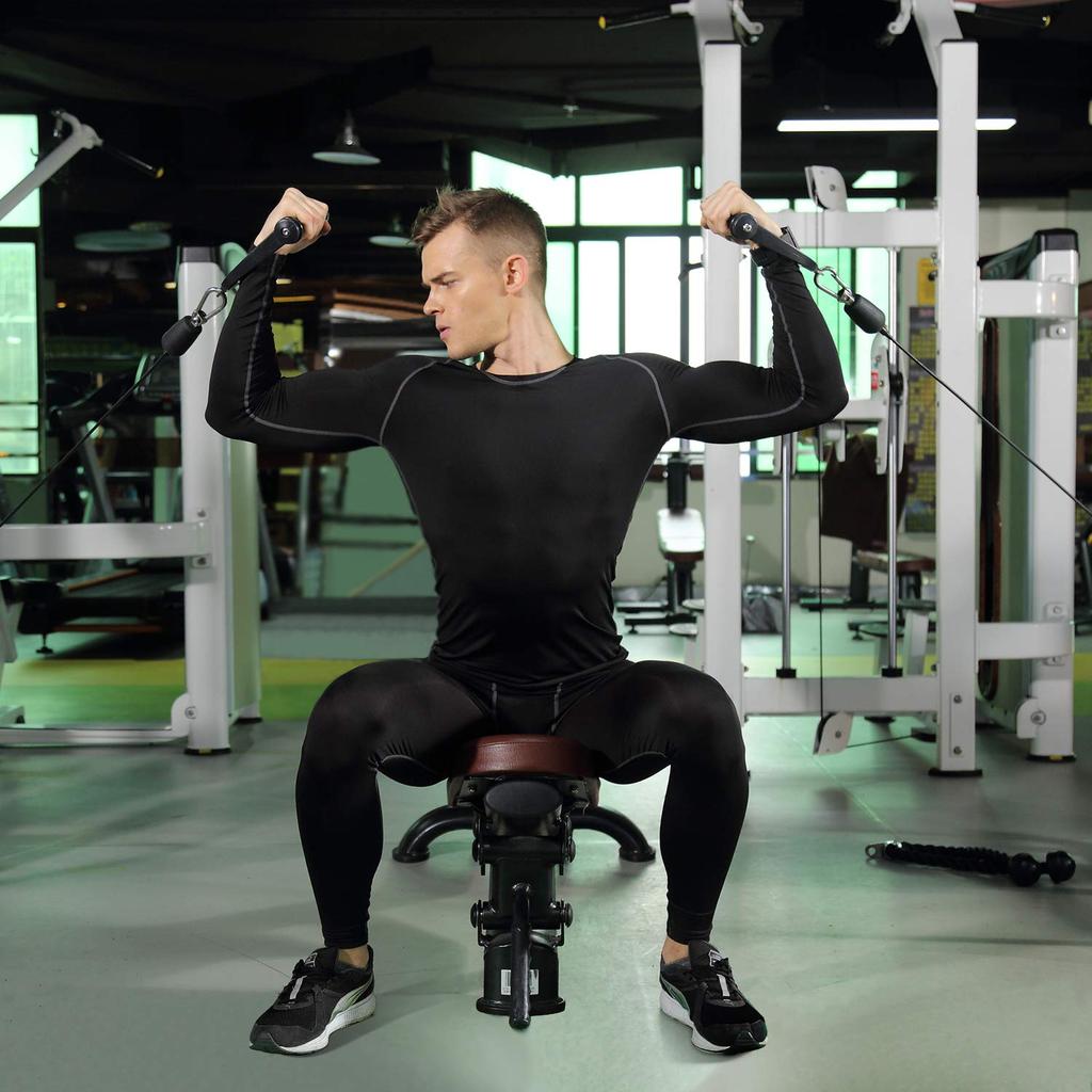 [Sillictor] Compression Wear Top and Bottom Set Men's Long Sleeve Shirt + Long Pants [Pressure Ventilation + Sweat Absorbent Quick Drying] 323+3333