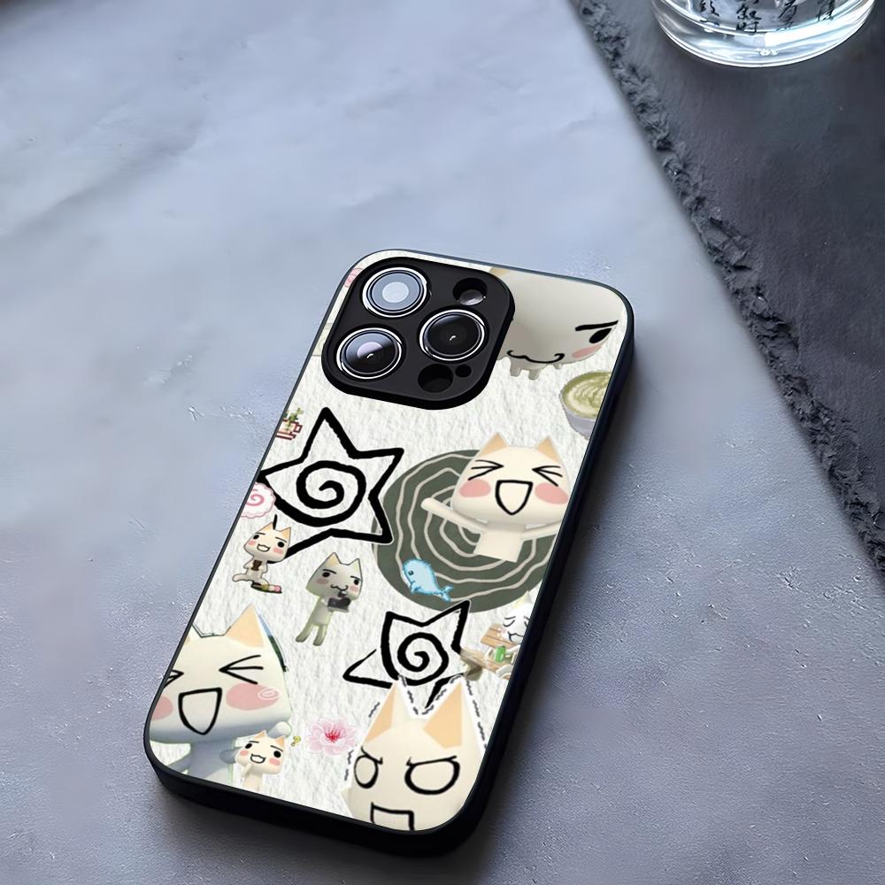 INS Cute Toro Inoue Cat Phone Case Tempered Glass For IPhone 17 13 14 16 12 15 11 Pro Max Plus Mini X XR SE2020 Coque