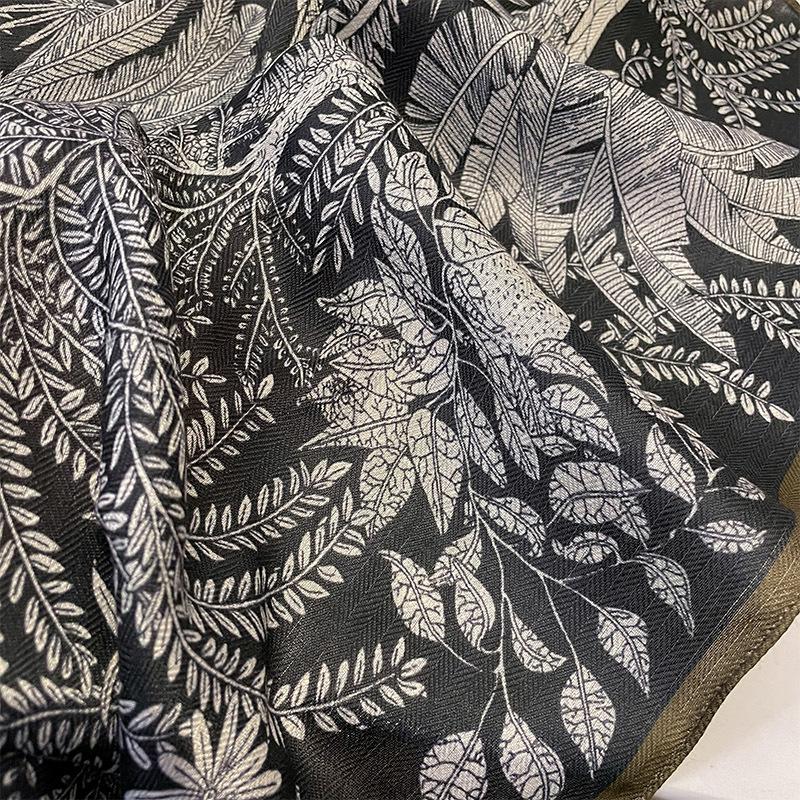 New Korean Style Small Square Scarf for Women Elegant Retro Printed Scarf Cotton and Hemp Texture Ladies' Accessories