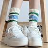 Трендовые японские толстые полосатые носки-гольфы - Ретро махровые подошвы до середины икры для мужчин и женщин