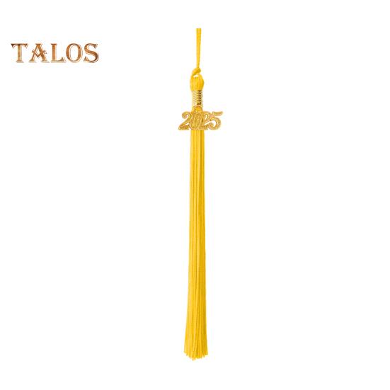 Кисточка для выпускного с подвеской в виде даты 2025 года, однотонная, длина 40 см, кисточка для шляпы для выпускного сезона бакалавриата