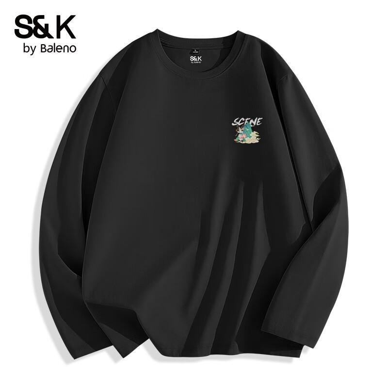 Мужская футболка Baleno серии S&K из чистого хлопка с длинным рукавом