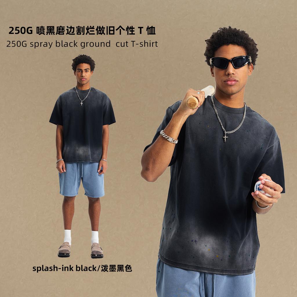 275 г/м² 100% хлопок стираная футболка с индивидуальным рисунком принт мужские футболки персонализированная футболка