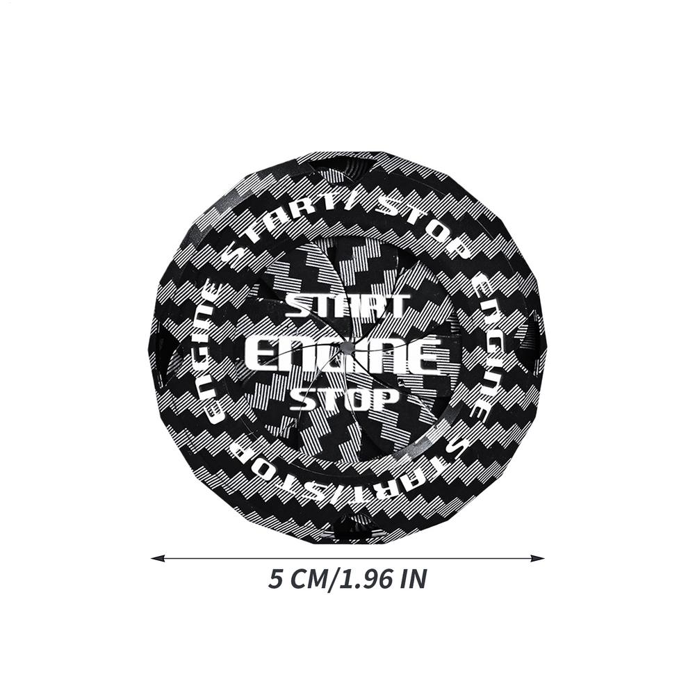 Car Push Start Button Cover Car Carbon Fiber Keyless Starter Decorative Sticker Anti Scratch Start Button Cover For Drivers