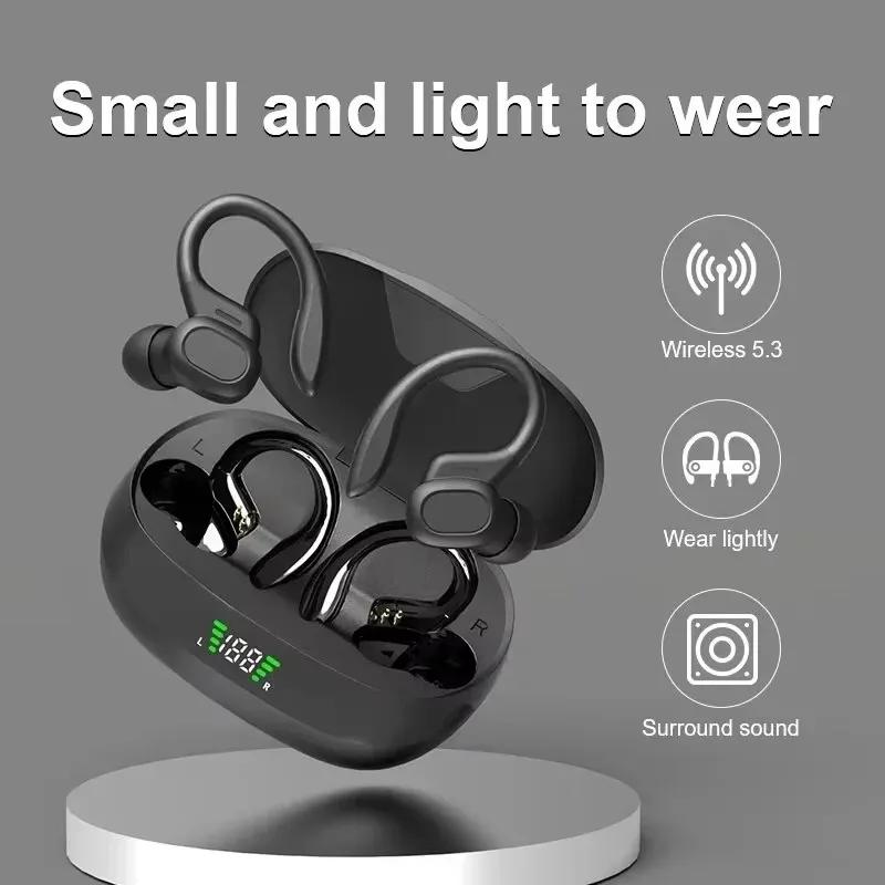 SP16 Спортивные Bluetooth-наушники с креплением на ухо для бега, с длительным временем работы от аккумулятора, цифровым дисплеем и шумоподавлением