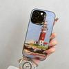 Художественная масляная живопись маяка Чехол для телефона для iPhone 17,16,15,14,13,12,11 Plus,Pro Max,XS,Красочный серебряный чехол для телефона Funda Cover