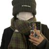 Autumn And Winter Cashmere Green Plaid Scarf Winter Women'S High Sense Versatile Warm Shawl Scarf Tide
