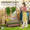 2-Tier Raised Garden Bed with Trellis, Wooden Elevated Planter Box with Drainage Holes, Outdoor Raised Planter for Climbing Plants, Fruits