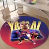 1pc Lamine Yamal  Print Round Carpet Chair Round Carpet Suitable for Bedroom Living Room Home Decorative Carpet