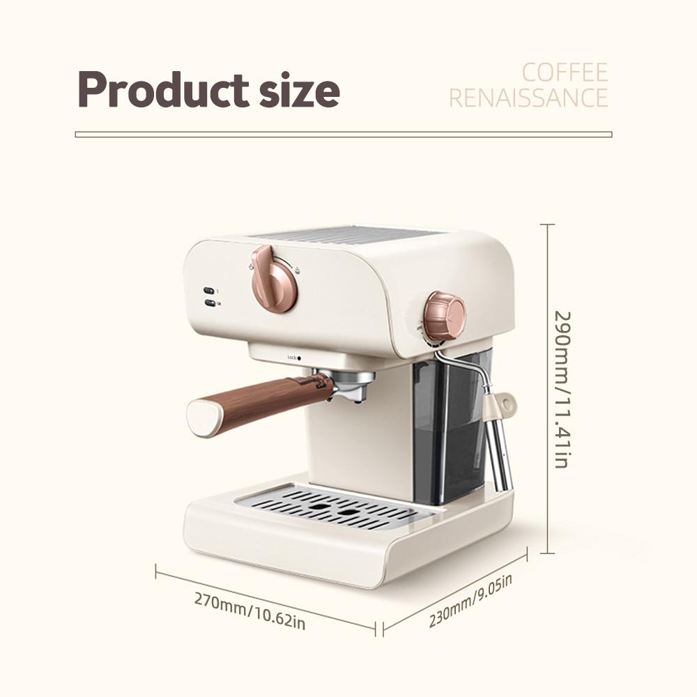 Эспрессо-машины для дома, эспрессо-машина из нержавеющей стали, 20 бар, с паровой трубкой для вспенивания молока, 0,8 л