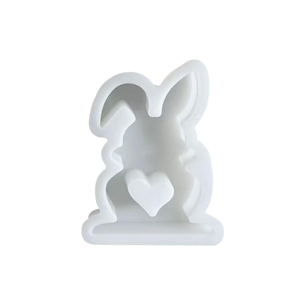 Heart Rabbit Candle Resin Mold Easter Rabbit Silicone Mould DIY Craft Molds Handmade Soap Baking Mold for Home Decor