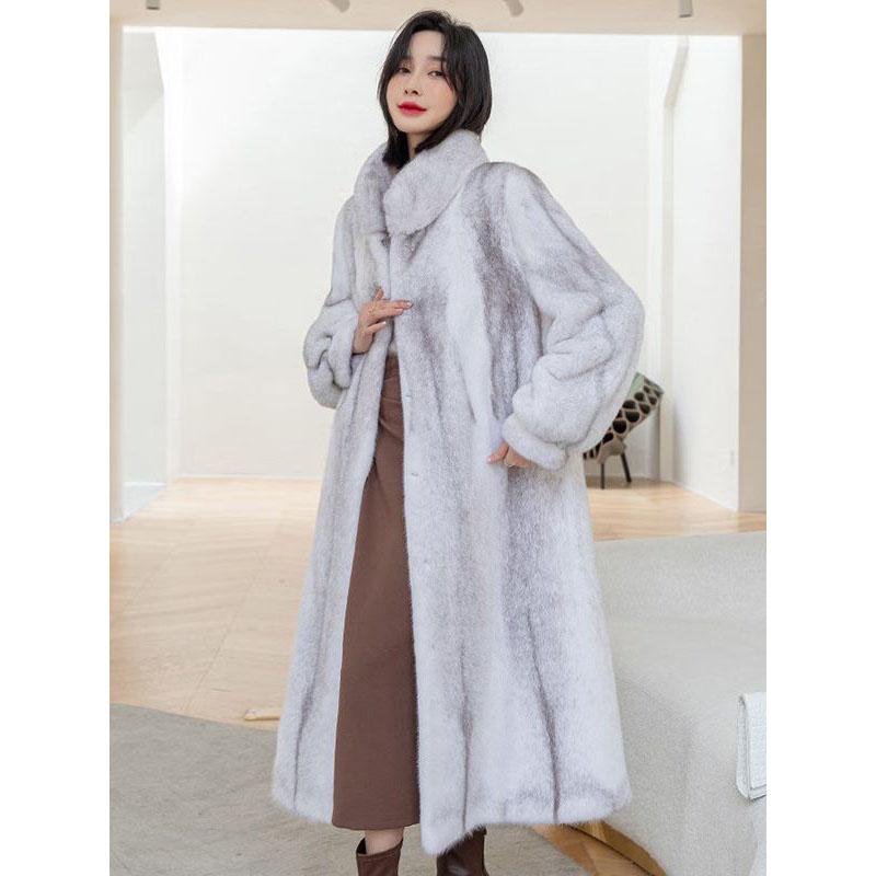 Мех осень/зима теплая мода искусственный мех искусственная норка длинный капюшон шуба женское пальто