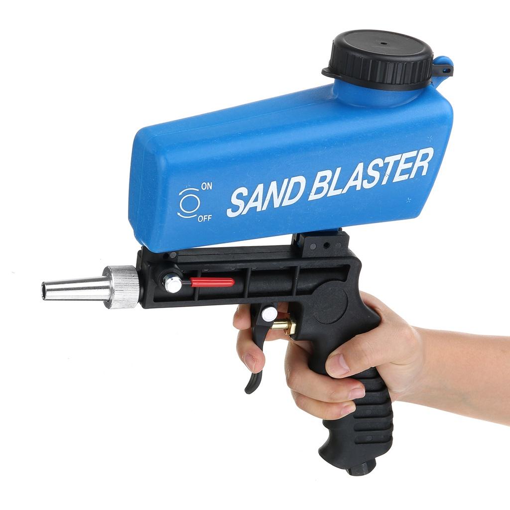 Портативный регулируемый малый пескоструйный аппарат 90psi Гравитационный пневматический пескоструйный пистолет Удаление ржавчины Пескоструйный распылитель Комплект
