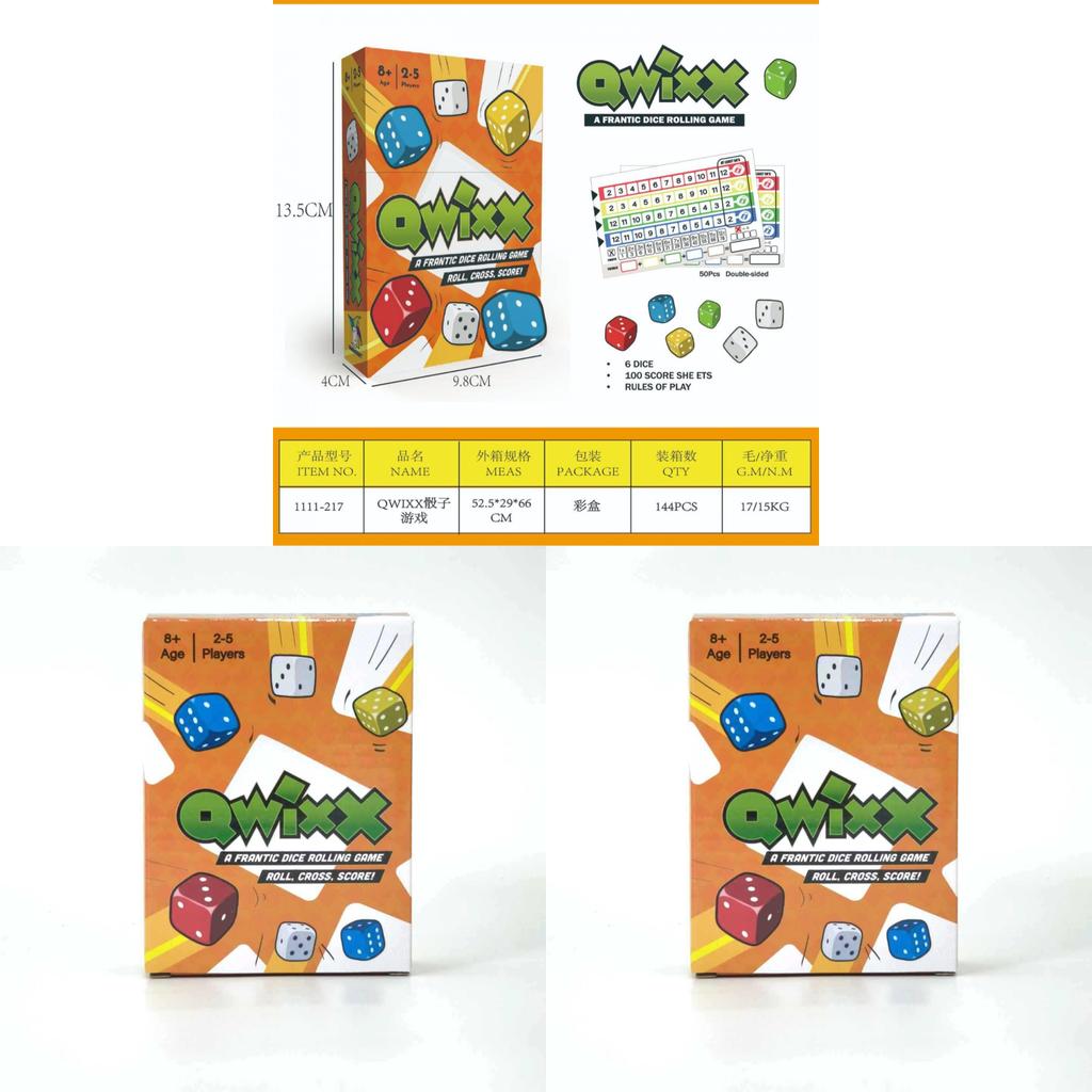Семейная игра Qwixx из картона для интерактивного веселья на вечеринке
