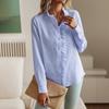 Женская рубашка элегантный офисный однотонный длинный рукав женский топ модный однобортный повседневный простой однобортный с воротником-стойкой