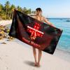 Rammstein Customized Name Text Beach Towel, Soft Absorbent Towel Beach Pool Travel Personal Gift