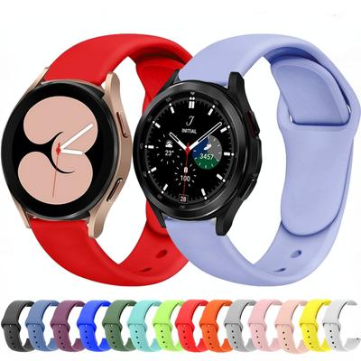 Силиконовый ремешок 20 мм для Samsung Galaxy Watch 7 44 мм 40 мм/6 5 4 Classic Браслет для Samsung Watch 5 Pro 45 мм Аксессуары для ремешка