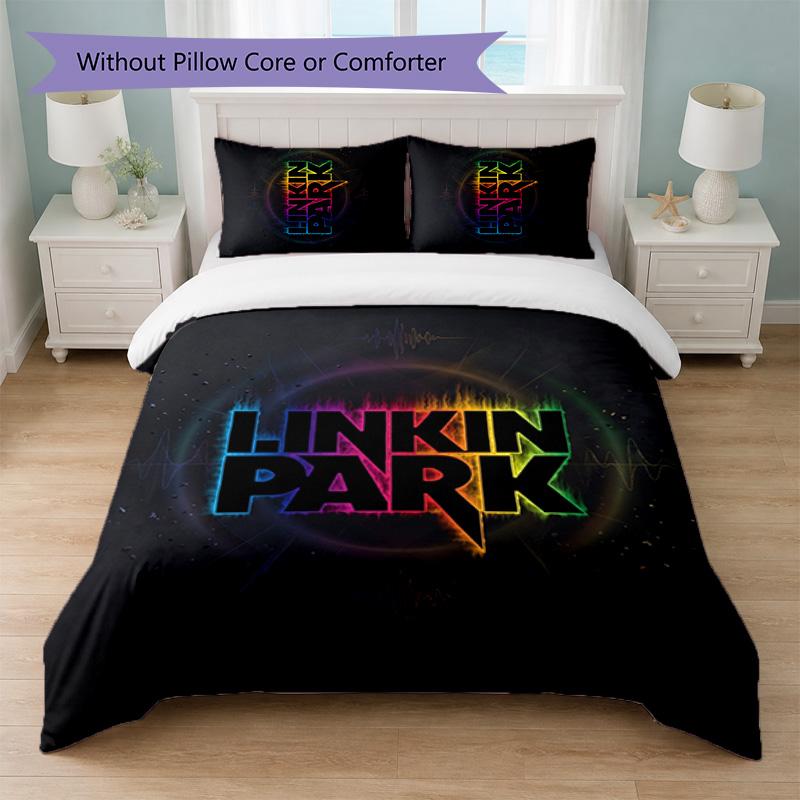 Linkin Park Print 3Pcs Bedding Set Duvet Cover With Two Pillowcases Soft Bed Linen For Household Bedroom