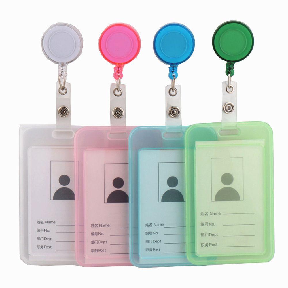 Card With Chain Transparent Card Cover Bus Card Holder Credit Cards Protector Student Card Sleeves