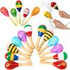 2pcs Sand Hammers Wooden 2 Sizes Available Musical Instrument Shake Instruments Party Athleisure Entertainment Props TMZ