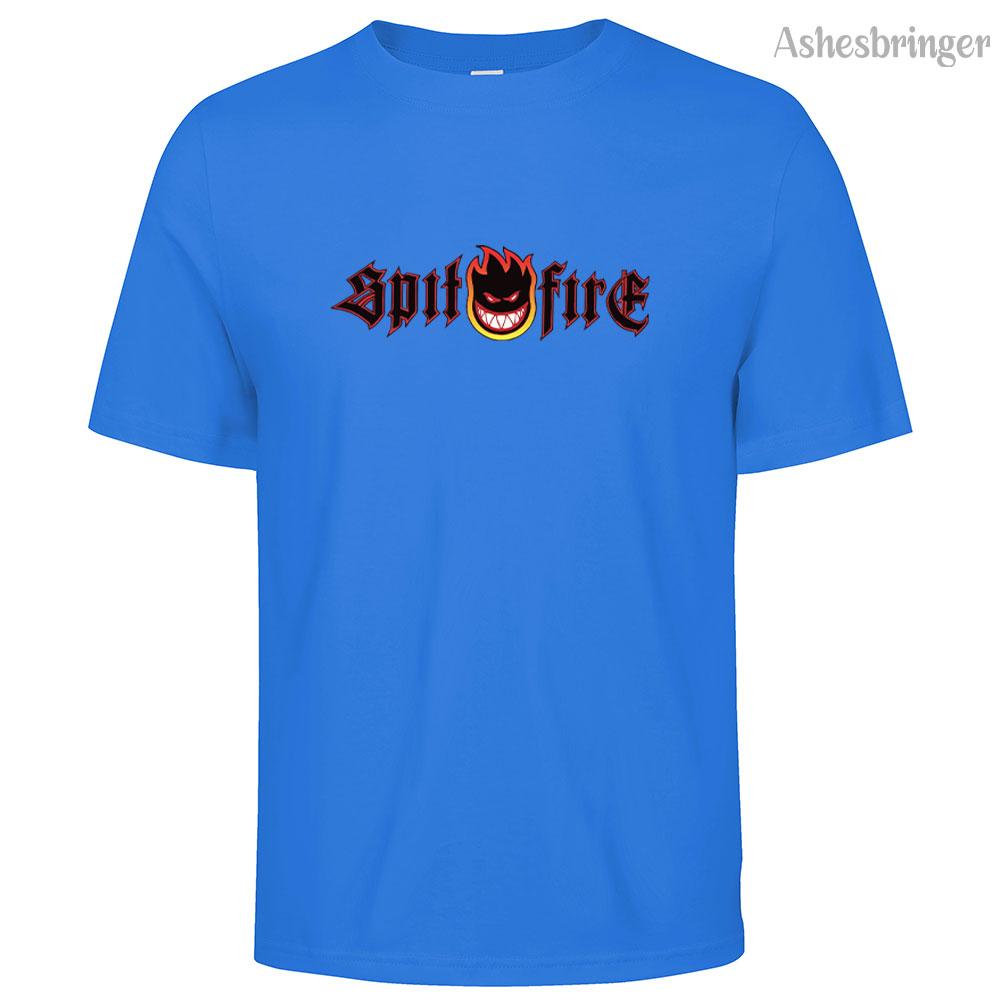Мужская хлопковая футболка Spitfire Man с круглым вырезом, повседневная, уличный стиль, модная, дышащая, для мужчин и женщин