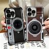 Винтажный Классический Фотоаппарат Узор Покрытие Чехол для Телефона Для Iphone 16 17 Pro Max Air 16E 14 15 Plus 12 13 Mini Противоударный Подушка Безопасности Чехол
