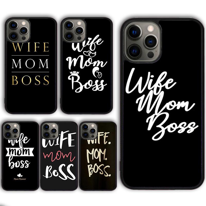 Чехол для телефона Wife Mom Boss funny для iPhone 17 Air 16 16e 15 13 14 11 12 Pro Max Plus coque fundas Shell