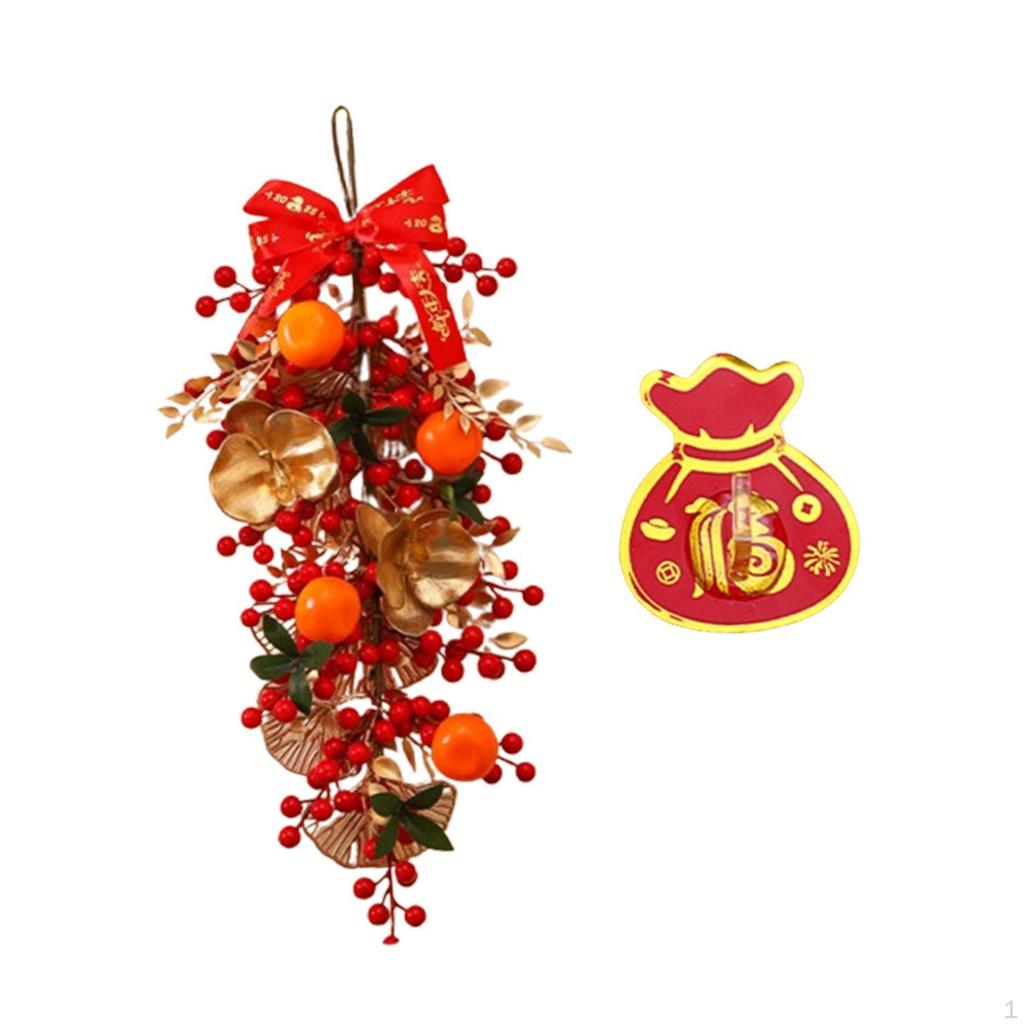 Chinese Year Decoration Artificial Wreath for Front Door Accessories with Hook Crafting